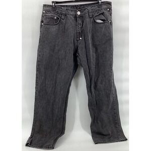 Coogi Jeans Mens 38x34 Black Denim Baggy Wide Leg Streetwear Skate Hip Hop Y2K